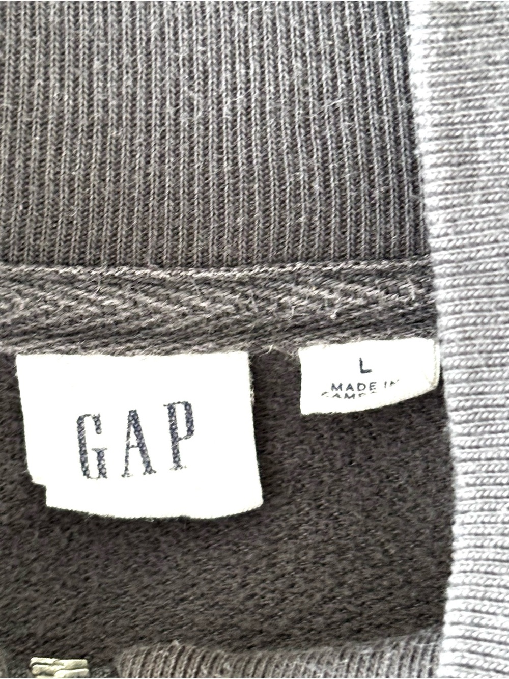 Gap Factory Half-Zip Mockneck Sweatshirt Soft Black Size L - Picture 4 of 6